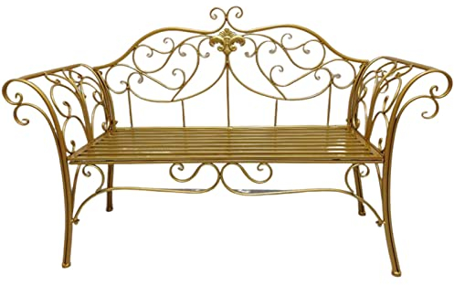 Gartenbank Metall 3 Sitzer Braunes Parkbank Sitzbank Garten Balkon Bank Aus Gusseisen Wetterfest Gartenmöbel Stabil Eigenmontage Einfach und Schnell (15 Farben)(N)