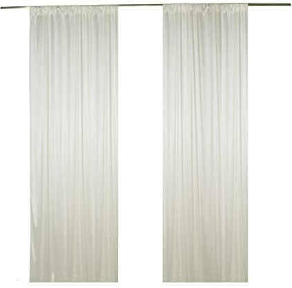 SweetEasy 2pcs 5ftx10ft Wedding Backdrop Curtains Drapes for Birthday Baby Shower Home Party Festival Restaurant Reception Engagement Photo Booth Background Decoration(Cream)