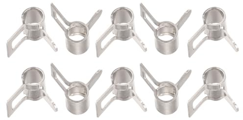sourcing map 20pcs 4mm Spring Band Type Action Fuel/Silicone Vacuum Hose Pipe Clamp Low Pressure Air Clip Clamp, Nickel Plated