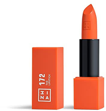3INA MAKEUP - Vegan - The Lipstick 172 - Leuchtend orange - Lippenstift Matt - Hochpigmentiert Lippen-Stift - Mattiert Intensive Farbe - Cremig Vanille-Duft - Cremige Texture - Cruelty Free