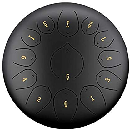 Stahlzungentrommel, Steel Tongue Drum, 13 Noten 12 Zoll Handtrommel, Schlaginstrument Handpan für Kinder oder Erwachsene
