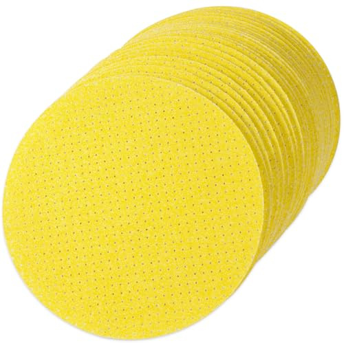 Selead Schleifpapier 225mm Klett Dauerhafte Schleifpads 25 Stück Korn 40 Schleifscheiben Perforiert Schleifblätter Round f. Trockenbauschleifer Schleifgiraffe Deckenschleifer