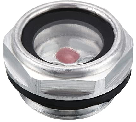 QUARKZMAN 1/2PT Maschio Filettato Aria Compressore Olio Livello Vetro Raccordi x 1 Pezzo Trasparente Olio Sight Vetro con O-ring per Olio Lubrificato Compressori
