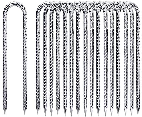 Bodenanker-Heringe-20-StüCk-Verzinkt, Erdanker Bodenanker 30CM U-förmige Stabil Zeltheringe Stahl Trampolin Befestigung für Camping Zelten VordäCher Outdoor