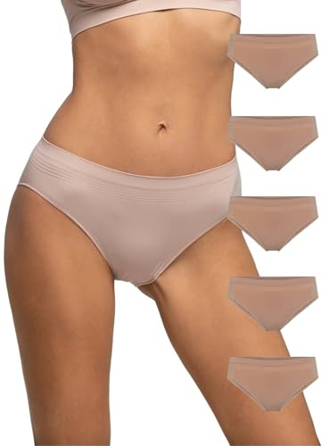 POMPEA 5 Paia Slip Donna in Morbida Microfibra, Mutande Donna Senza Cuciture Elasticizzate