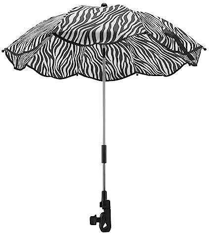 14in Baby Kinderwagen Sonnenschirm, Universal-Baby-Kinderwagenschirm mit Klemme UV-Schutz Einstellbar Kinderwagen Sonnenschirm Sonnenschirm für Kinderwagen, Stubenwagen, Rollstuhl (Zebrastreifen)