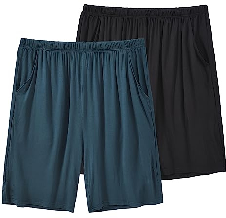 MoFiz Men's Pyjama Shorts Bottoms Ultra Soft Modal Lounge Wear Shorts with Pockets