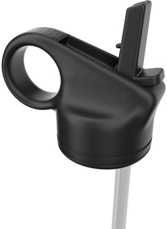 SHO Couvercle à paille réutilisable pour bouteille SHO - 260 ml, 375 ml et 500 ml - Sans BPA (noir, 750/1 l)