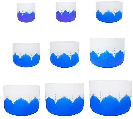 15,2 - 35,6 cm Quarz-Klangschale aus mattiertem Kristallglas, Meditationsinstrument, Yoga-Instrument, Klangtherapie-Instrument (35,6 cm)