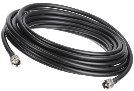 sourcing map 1Pcs 33FT Coaxial Cables 400 Type UHF Male to UHF Male Low Loss Coaxial Cable Extension Jumper Cable for Cell Phone Signal Booster,Amplifier,Antennas,SWR Met Black Black