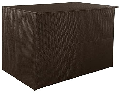 Homgoday Garden-Auflagenbox Braun 150x100x100 cm Poly Rattan Gartenmöbel Model44246