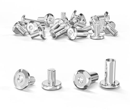 ORTAVA 10 Stück Verbindungsschrauben M4 x 10 mm (10 x Möbelschrauben, 10 x Hülsenschrauben), Edelstahl A2 V2A Schrankverbinder, Möbelverbinder, Schränken, Holzbrettern