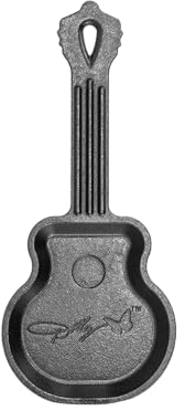 Lodge 4.5 Inch Dolly Parton Rockstar Pre-Seasoned Cast Iron Mini Guitar Skillet - Use in The Oven, on The Stove, on The Grill, or Over a Campfire, Black
