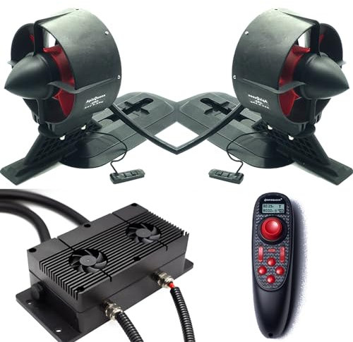 ApisQueen 2024 New 12V Underwater Thruster U92 Set With Cooling Fan,RC and ESC,18Kg(40LBS) Thrust Brushless Motor,for Kayaks,Inflatable Boats,Paddle Boards