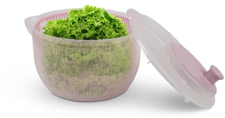 Pro Home Salatschleuder (2,7 Liter, Ø20cm) BPA-frei, 3in1 - Schleuder, Sieb und Salatschüssel, 3D Kurbel - Schleudern ohne Kraftaufwand, Salattrockner