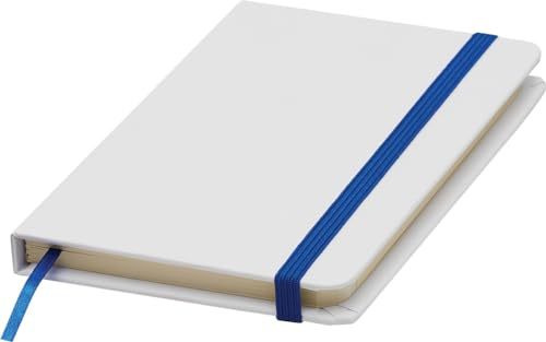 Chinchilla® AUTHOR Notizbuch A6 blau-weiß | Für Konferenzen & Schreibtisch | 80 linierte Blätter | 70g/m² | Farbiges Gummiband & integriertes Lesezeichen | Abgerundete Ecken