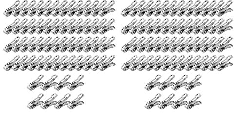 Hundnsney 120 piezas serie pinzas de jardín, pinzas de invernadero de acero inoxidable para redes, aros de jardín o aros de invernadero