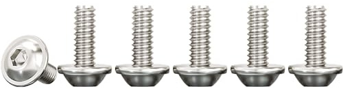 Drenky Tornillos de Cabeza Alomada con Brida Y Hexágono Interior, M3x12mm Tornillo a Máquina Acero Inoxidable A2 V2A Roscados Totalmente pour Les Connexions Mécaniques, 50 Piezas