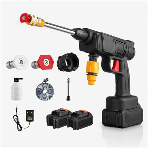 HAZARA Nettoyeur Terrasse sans Fil, Puissance 600w, Deux Batteries 24v1500mah Pistolet Haute Pression, Forte Pression d'eau Nettoyeur CryogéNique, pour L'Arrosage des Fleurs