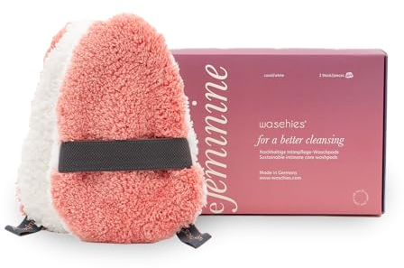 Waschies „pureFeminine“ Intimwaschpads – 2er-Set – sanfte Reinigung für empfindliche Haut im Intimbereich - pH-neutral & hypoallergen - waschbar, wiederverwendbar & nachhaltig
