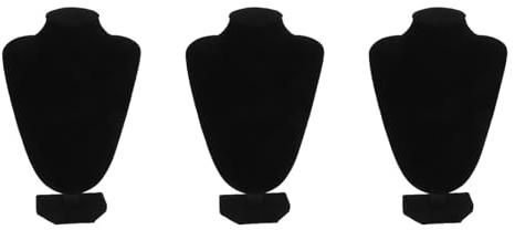 Amosfun Necklace Display Holder Stand Velvet Jewellery Bust Organizer for Necklace Pendant Chains Display with Stable Base for Store or Home