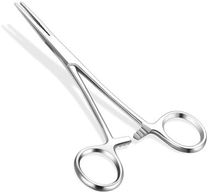 Fishing Forceps Dog Hemostat Forceps Scissors Ear Hairs Tools Locking Pliers Stud Ball earings Holder Dog Ear Hair Grooming Tweezers Forceps (Straight) (5 Inches)
