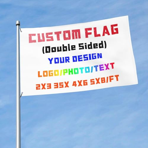 Benutzerdefinierte Flaggen & Banner - Eigene Flagge gestalten, Foto/Text/Logo, für Feiern, 2x3 Ft, einseitig