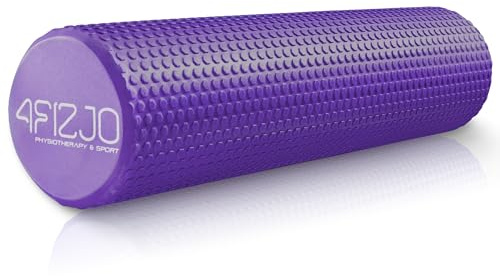 4FIZJO Faszienrolle mit Noppen aus EVA-Schaum, Ø 15 cm, Länge 90 cm, Massageroller, Rückenrolle, leicht, langlebig, mittlere Härte, Faszientraining, Massage Training, Violett