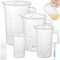 Realure 4 Piezas Jarra Medidora, 100ml/250ml/500/1000ml Vaso Medidores, Vaso Medidor de Precisión con Escala con Pipeta/Tapa/Cepillos, Dosificador de Vaso Dosificador, Cocina para Hornear, Laboratorio