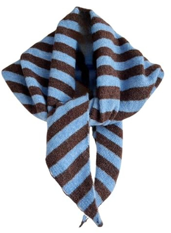 TYATVS Knitted Triangle Scarf for Women Y2k Stripe Head Scarf Aesthetic Accessories Cottagecore Streetwear Triangle Shawl (Blue)