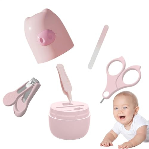 Nagelset för bebisar, babynagelpincett med förvaringslåda, babynagelset och pedikyr, babynagelfil och pincett