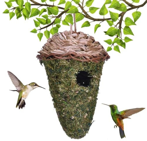 Hand Woven Bird Nest,Breathable Tit Shelter for Outdoor | Tit Roosting Pockets, Dangling Hummingbird Houses for Courtyard, Fences, Tree