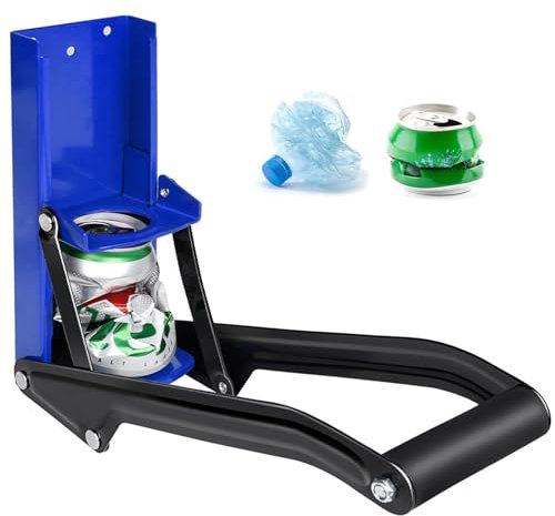 Can Crusher & Bottle Opener – Heavy Duty Wall-Mounted Tin Can Crusher for 16/12oz Aluminum Beer, Coke Cans & Bottles, Perfect for Recycling blue