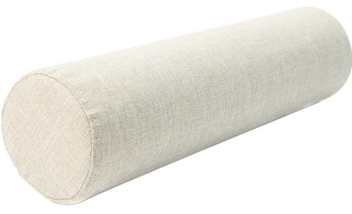 MSNCS Nackenrolle Linen Rollenkissen 40/50/60/70/90 cm Nackenkissen Kopf, Nacken, Rückenstütze Kissenrolle abnehmbar Rohrkissen Dekokissen für Betten und Sofas Yoga(Beige,15cmx60cm)