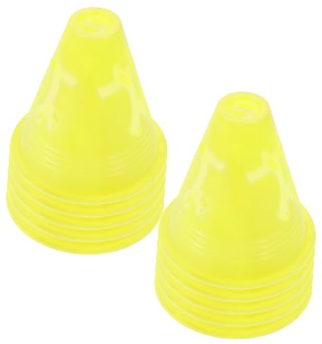 UPKOCH 12 Stück Kleine Kegel aus Pe mit Super Elastizität und Natürlicher Rückstellung Gelbe Markierungshütchen für Sporttraining und Spielfeldbegrenzung