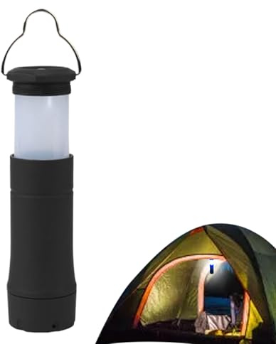 Lumière de camping à piles - Flashlight à double fonction et lanterne avec crochet détachable, lampe de poche pliante | Lanterne de batterie externe pour rideaux, pannes de courant, utilisation