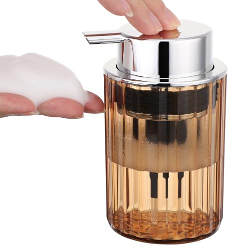 Segbeauty Seifenspender Schaum, 1 Stück 300ml Pumpflasche, Duschgel Spender Leer, Schaumflasche Nachfüllbarer, Seifenspender Plastik für Küche, Bad (Braun)