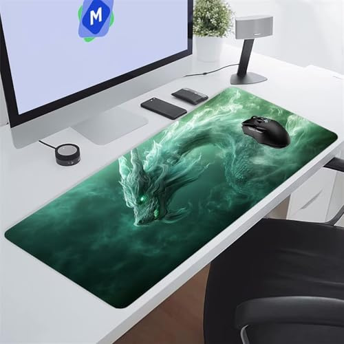Tappetino Mouse XXL Gaming 1200x600x3 mm Drago Astratto Tappetino per Mouse Grande Cuscinetto per Tastiera Grande da Scrivania Gaming Mousepad Lavabile per Ufficio e casa