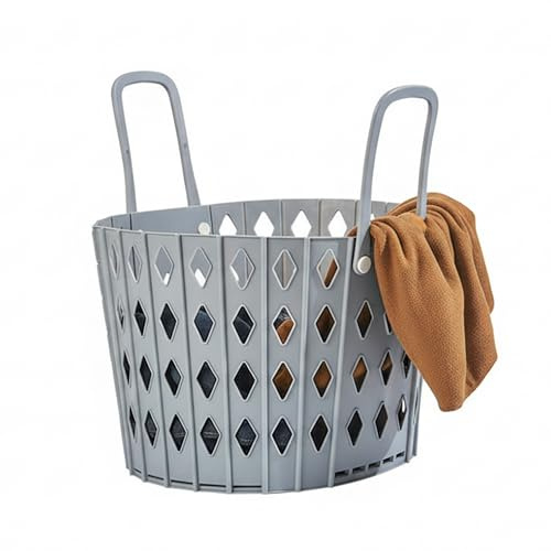 Easylife Fold-Flat Collapsible Laundry Basket, Lightweight Laundry Bin Slips into Cupboards and Drawers, 35L Capacity, Weighs 900g, Washing Basket with Airflow Design - Fully Guaranteed