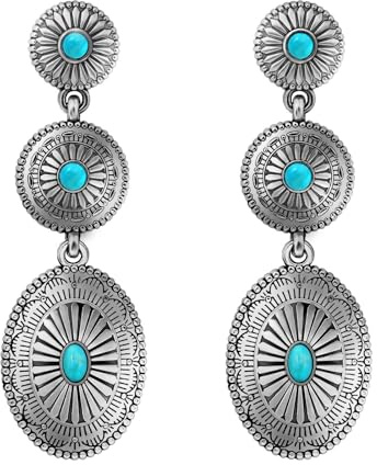 Vintage Ohrringe Damen, Vintage Ohrringe Hängend, Ohrstecker Boho Silber, Ethnische Ohrringes, Boho Schmuck Damen für Frauen Mädchen