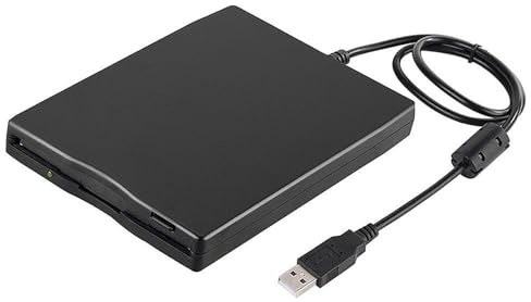 Sxhlseller USB Externes 3,5 Zoll Diskettenlaufwerk, Tragbarer Floppy Disk Reader für PC & Laptop, Plug & Play, USB 2.0, Kompatibel mit XP/7/8/10/Vista/Mac OS, Schwarz