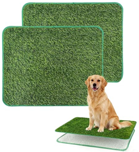 yolzhxe 2 stycken hundtoaletter, 58 × 46 cm hundklo, lätt att rengöra PIPI mattor för hundar, återanvändbara, kan användas som hjälpmedel för husrenhetsträning av valpar