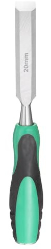 QUARKZMAN Ciseau À Bois En Acier Lame Large De 13/16 Vert-Noir | Ciseau À Bois À Pointe Plate, Outil Manuel De Menuiserie Avec Manche En Plastique Antidérapant Pour Projets De Menuiserie