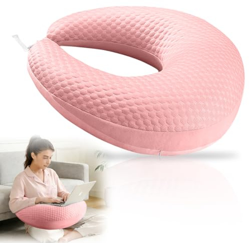 Wapasezyar Coussin ergonomique Crealis - Coussin de lecture - Coussin de bras de jeu ergonomique - Coussin de soutien - Coussin de bras ergonomique pour lire, jouer, travailler et crochet (rose)