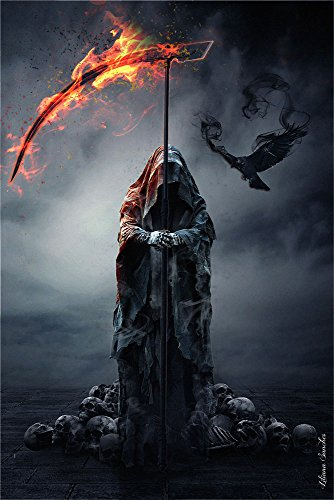 empireposter Liliana Sanches - Reapers Raven - Fantasy Gothic Poster Plakat Druck - Größe 61x91,5 + 2 St Posterleisten Kunststoff 62 cm schwarz