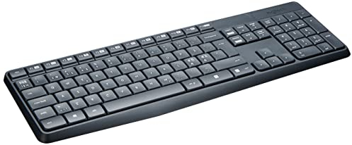 Logitech MK235 Combo Tastiera e Mouse Wireless per Windows, Layout Scandinavo QWERTY - Grigio