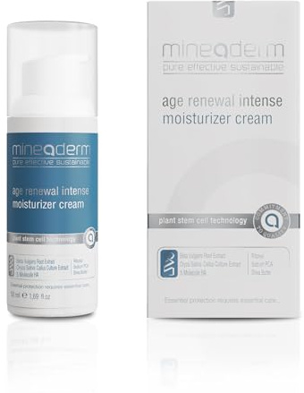Mineaderm Age Renewal Intense Feuchtigkeitscreme – Anti-Aging Gesichtscreme mit Peptiden Reis Stammzellen Hyaluronsäure und Sheabutter – Für trockene und normale Haut – Tages- & Nachtpflege – 50 ml