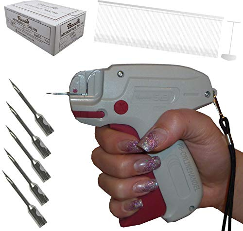 PB-Onlinehandel Etikettierpistole Banok 503X FEIN [Set 5] + 5.000 BANOK-Heftfäden UXP + 5 Ersatznadeln Etikettiergerät Tag Gun