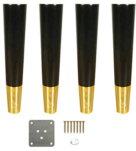 4er Set Möbelfüße aus Gummi,Möbelteilen aus Holz,Möbelfüße aus Kupfer,Hoch (10,5 cm - 30 cm),für Sofa,Couchtisch,TV-Schrank,mit Montageplatte und Schrauben