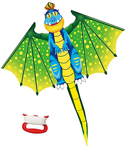 Enorme aquilone di dinosauri per bambini Bambini Adulti Facile da pilotare Giochi da spiaggia all'aperto, Borsa regalo con manico e cordino per aquiloni - Facile da montare e trasportare